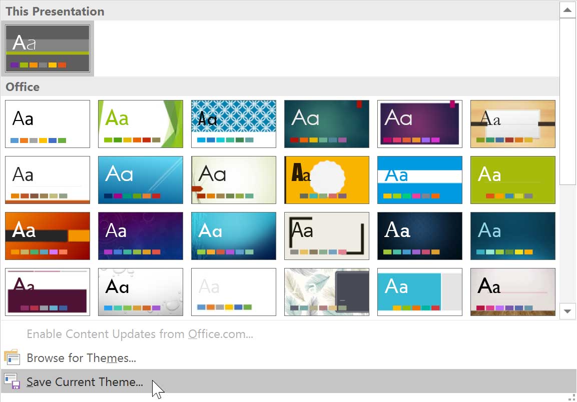 saving the theme saving the theme