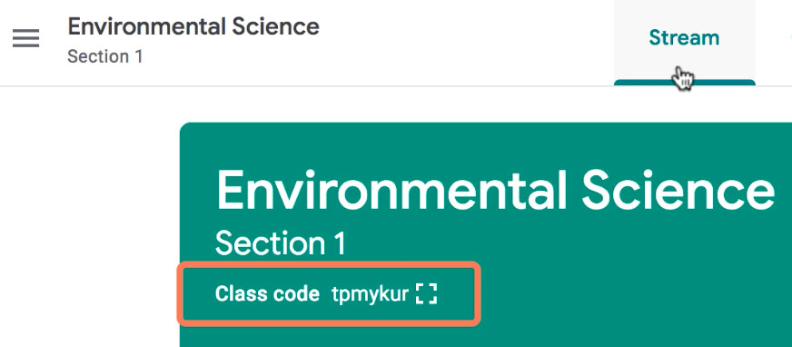 showing the location of the class code showing the location of the class code