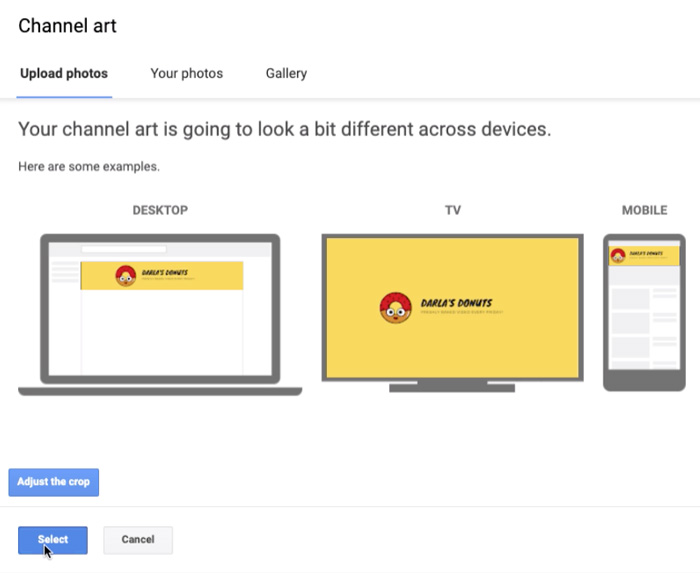 screenshot of YouTube banner on different devices screenshot of YouTube banner on different devices