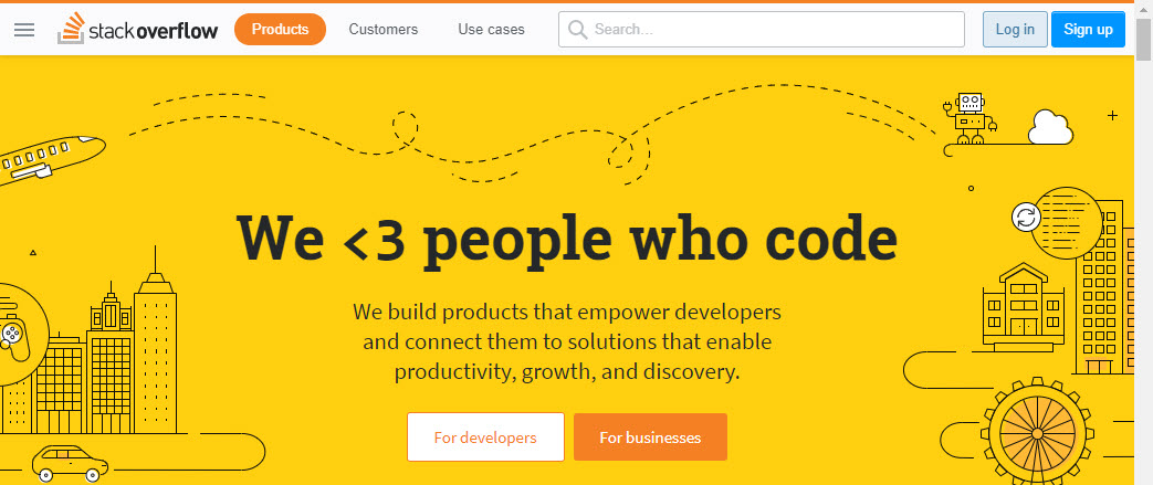Stackoverflow homepage screenshot Stackoverflow homepage screenshot