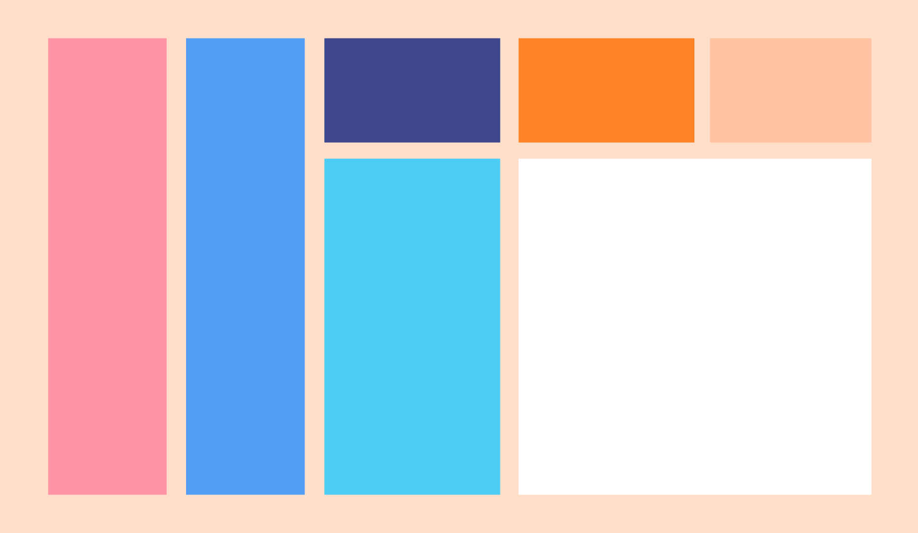 7 rectangles arranged as in a website layout 7 rectangles arranged as in a website layout