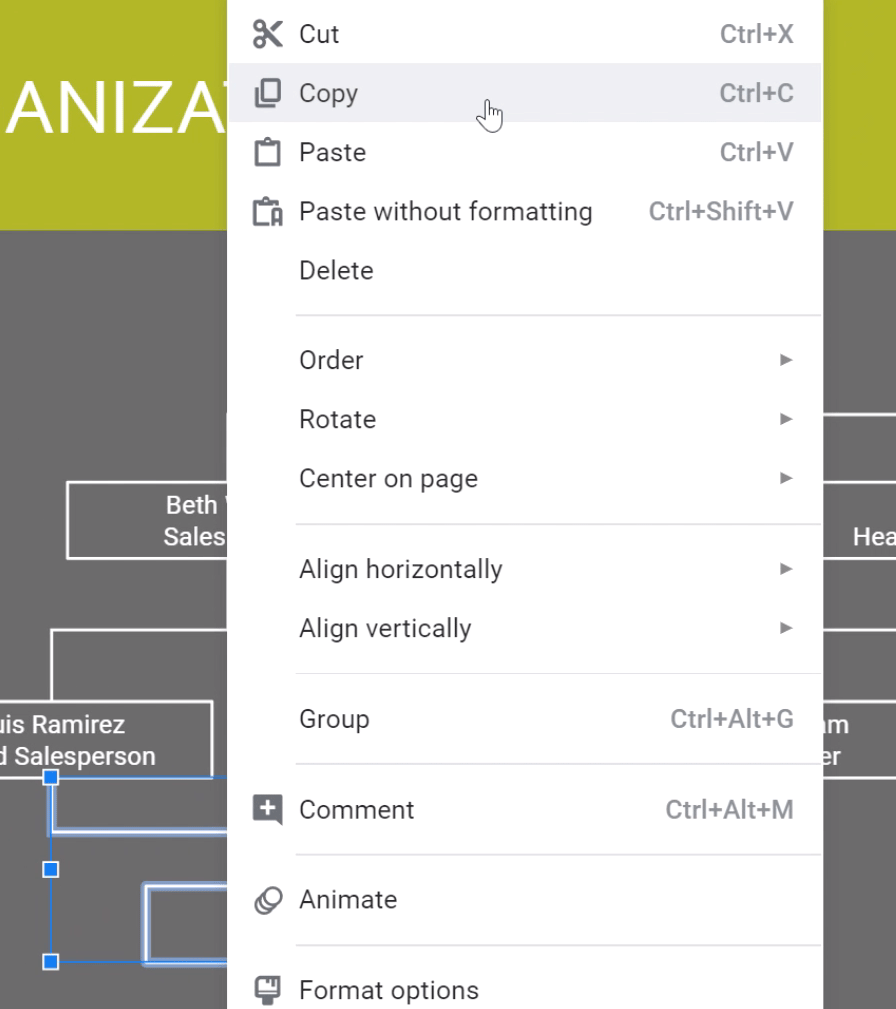 clicking copy