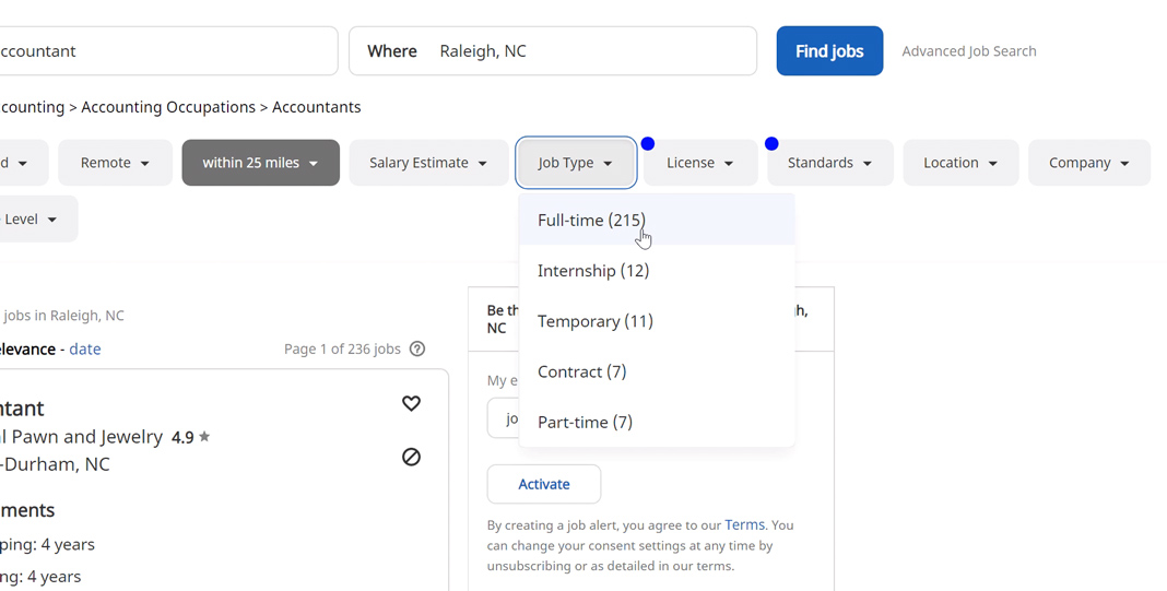filtering jobs filtering jobs