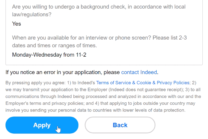 submitting the application submitting the application