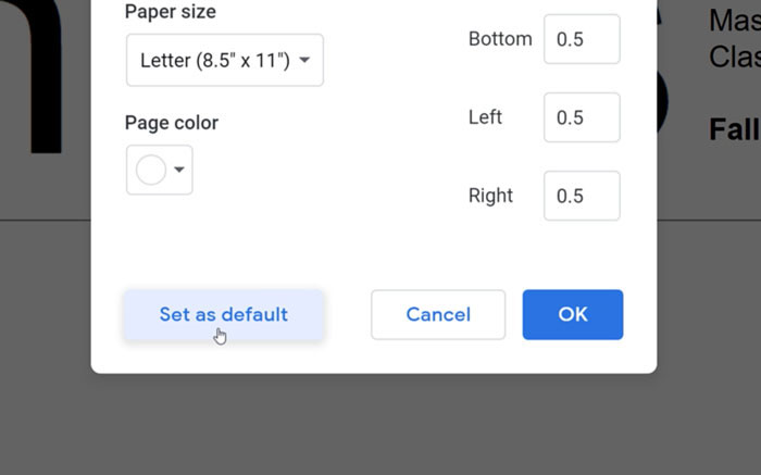 clicking set as default button clicking set as default button